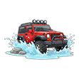 Red 4x4 truck